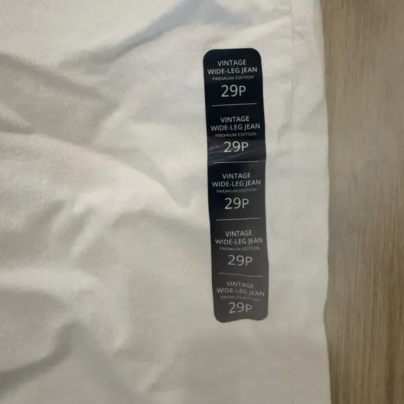 NWT J.Crew Factory Premium Edition Vintage Wide Leg Jean in White 29P Petite - Picture 7 of 7